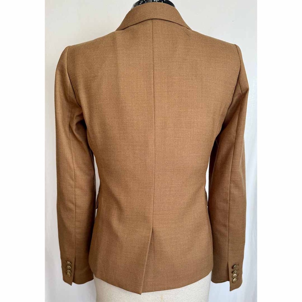 J. Crew Factory Women Sz 6 Camel Wool Blend Schoolboy Blazer Tailored Jacket EUC - Picture 4 of 11